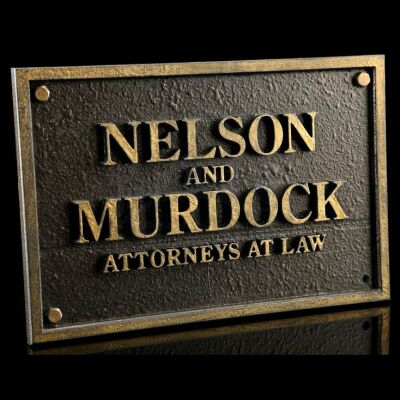 Lot # 59: Nelson and Murdock Attorneys at Law Office Plaque