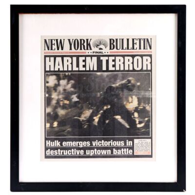 Lot # 133: Ben Urich's 'Harlem Terror' Framed Newspaper