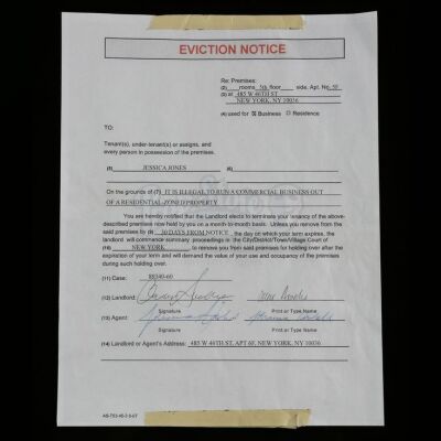Lot # 139: MARVEL'S JESSICA JONES (TV SERIES) - Jessica Jones' Eviction Notice