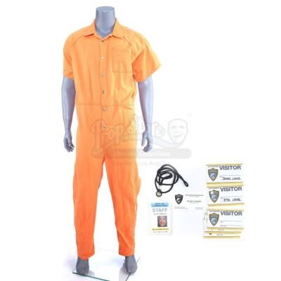 Lot # 29: Marvel's Luke Cage (TV Series) - Luke Cage's Seagate Prison Flashback Jumpsuit Costume and Accessories