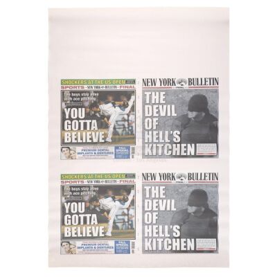 Lot # 45: Marvel's Daredevil (TV Series) - Uncut 'The Devil of Hell's Kitchen' Newspaper Cover Sheet