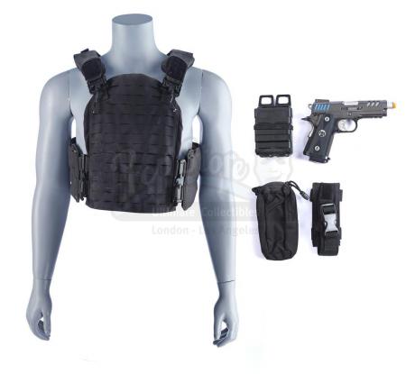 Lot #68 - Marvel's Agents of S.H.I.E.L.D. - Grant Ward's Tactical Vest and Bloodied Stunt I.C.E.R. Pistol